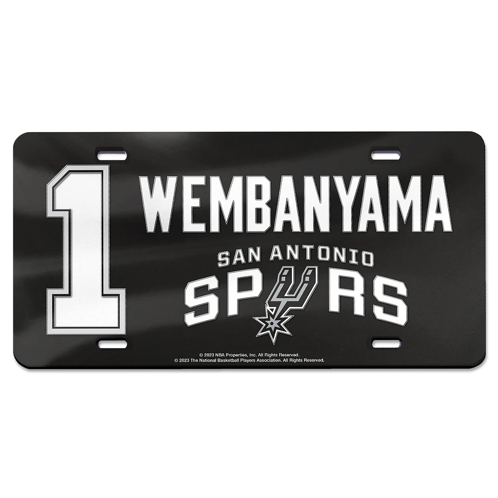 WinCraft Victor Wembanyama San Antonio Spurs Plaque d'immatriculation en acrylique découpée au laser