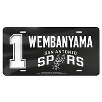 WinCraft Victor Wembanyama San Antonio Spurs Plaque d'immatriculation en acrylique découpée au laser