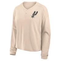 Women's Fanatics Natural San Antonio Spurs Boxed Out Drop Fashion Long Sleeve T-Shirt