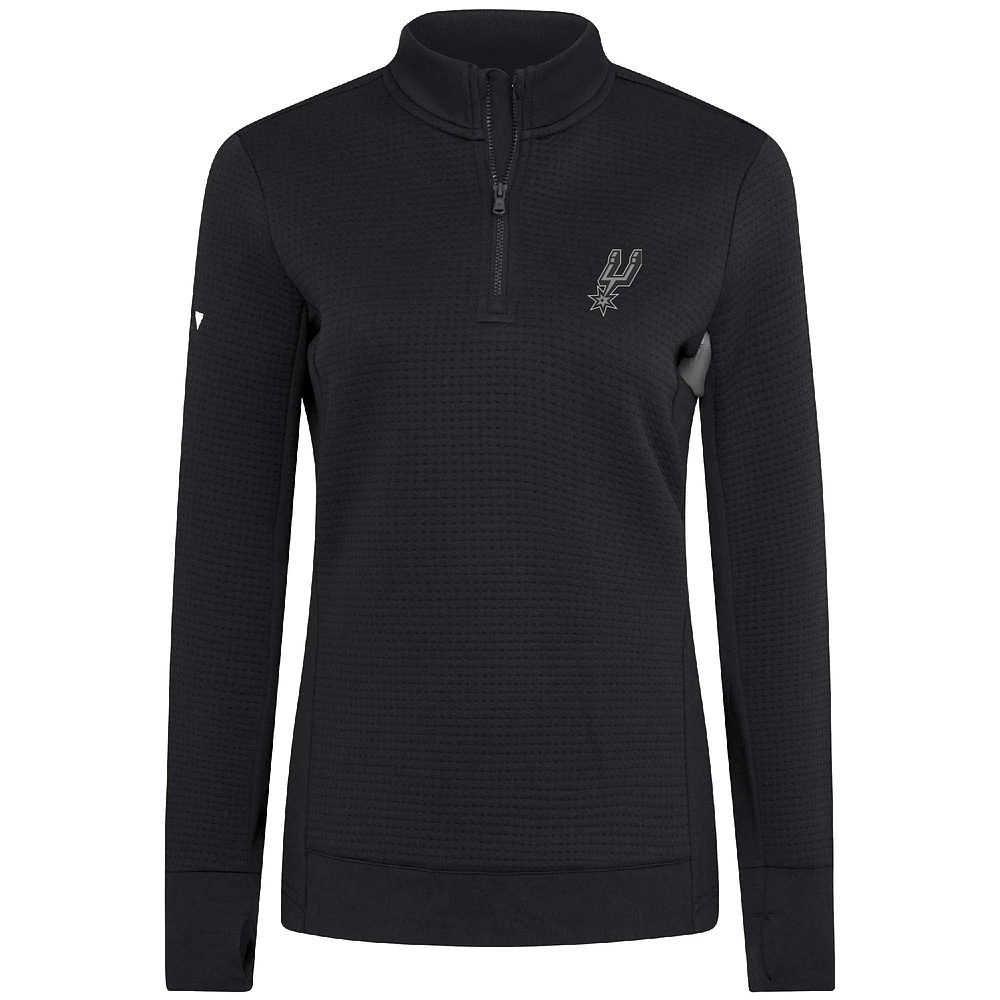 Pull-over noir à glissière quart de tour pour femme Levelwear San Antonio Spurs Cushion