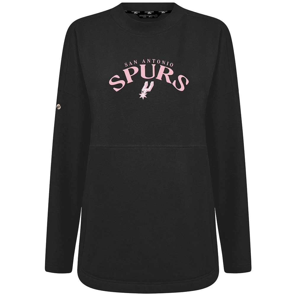 Sweat-shirt à enfiler arqué Beaudry noir pour femme de Levelwear San Antonio Spurs la fête des mères