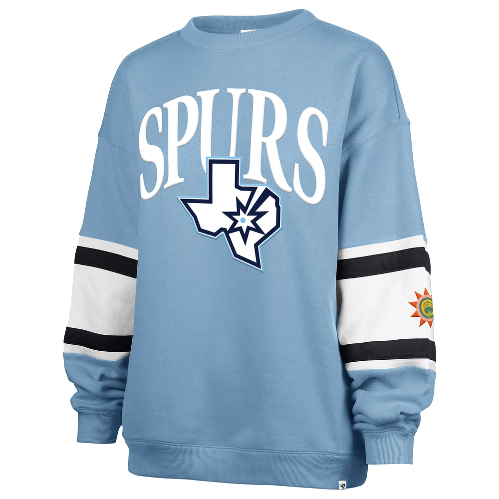 Women's '47 Light Blue San Antonio Spurs 2024/25 City Edition Steadfast Paneled Pullover Sweatshirt