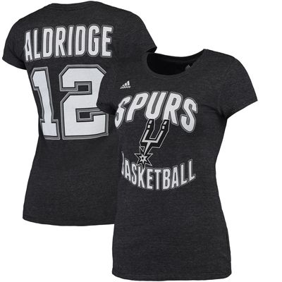 Women's adidas LaMarcus Aldridge Black San Antonio Spurs Name & Number T-Shirt