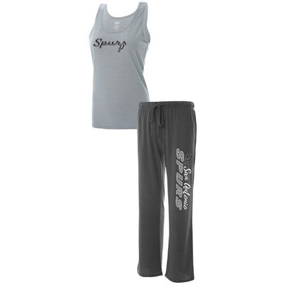 Women's Concepts Sport Heathered Gray/Heathered Charcoal San Antonio Spurs Plus Tank Top & Pants Sleep Set
