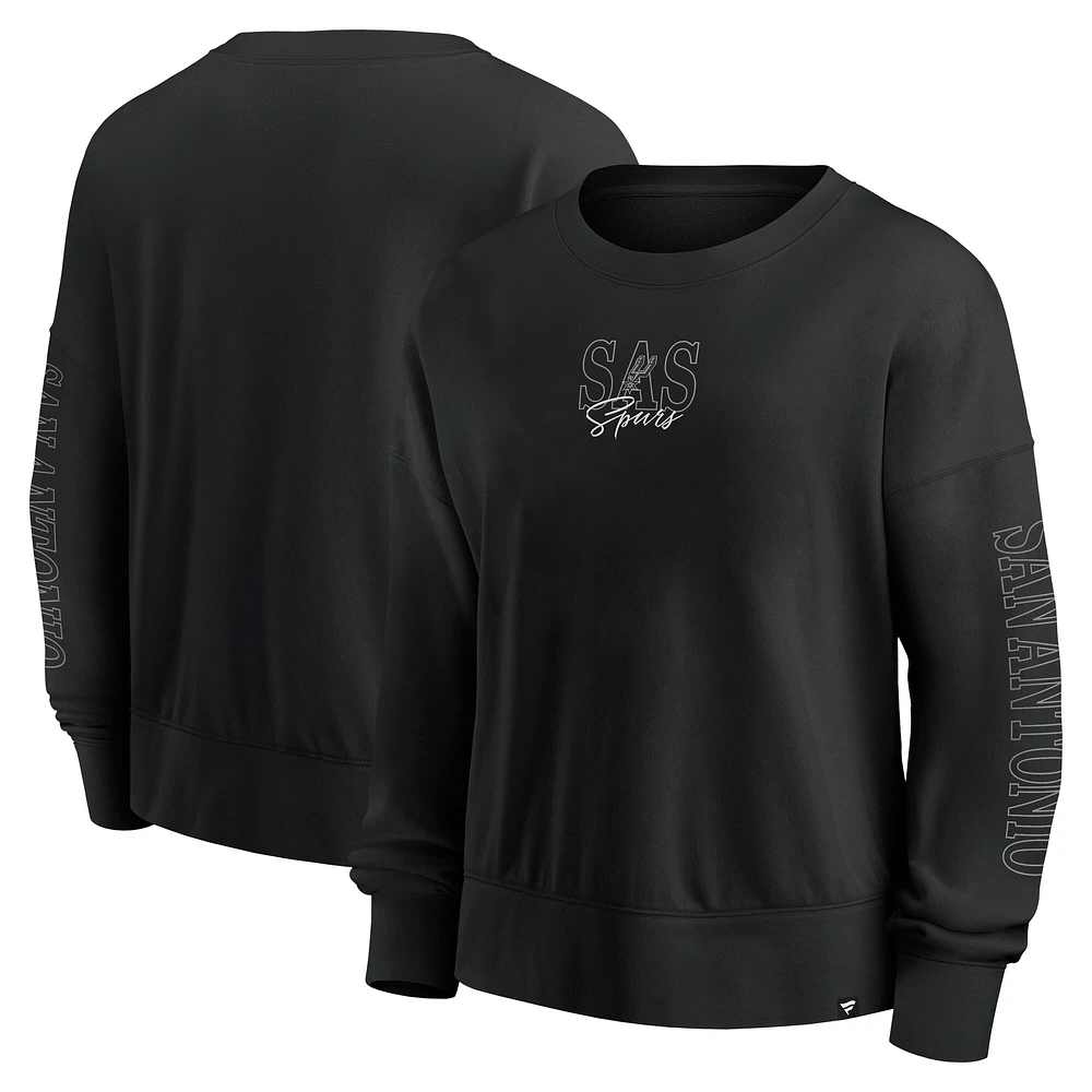Sweat-shirt surdimensionné noir pour femme Fanatics San Antonio Spurs Game Day