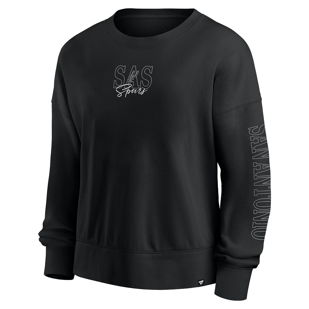 Sweat-shirt surdimensionné noir pour femme Fanatics San Antonio Spurs Game Day