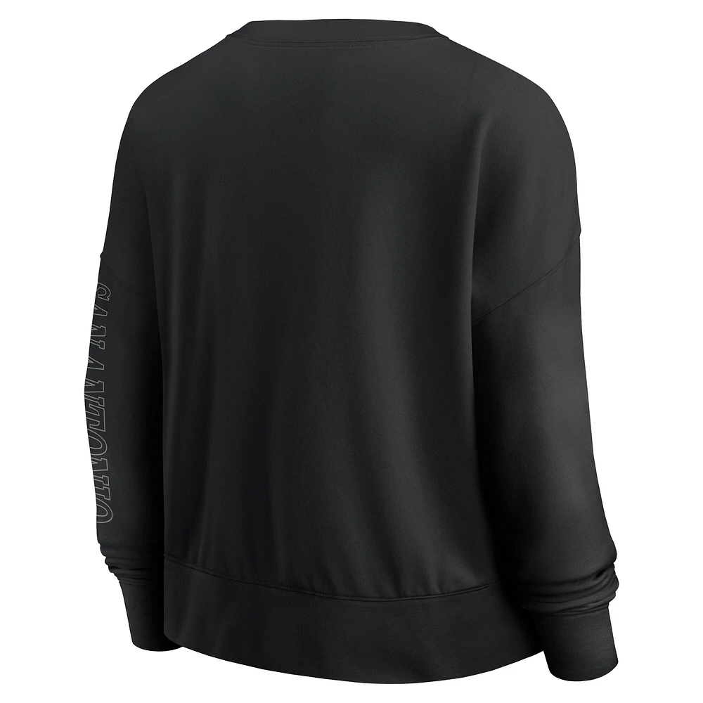 Sweat-shirt surdimensionné noir pour femme Fanatics San Antonio Spurs Game Day