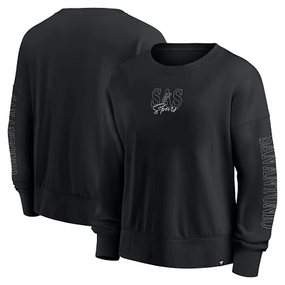 Sweat-shirt surdimensionné noir pour femme Fanatics San Antonio Spurs Game Day
