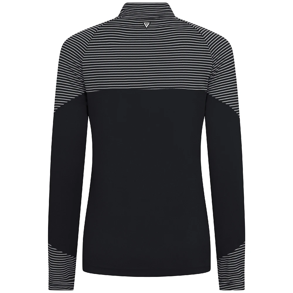 Women's Levelwear Black San Antonio Spurs Classic Stripes Quarter-Zip Top
