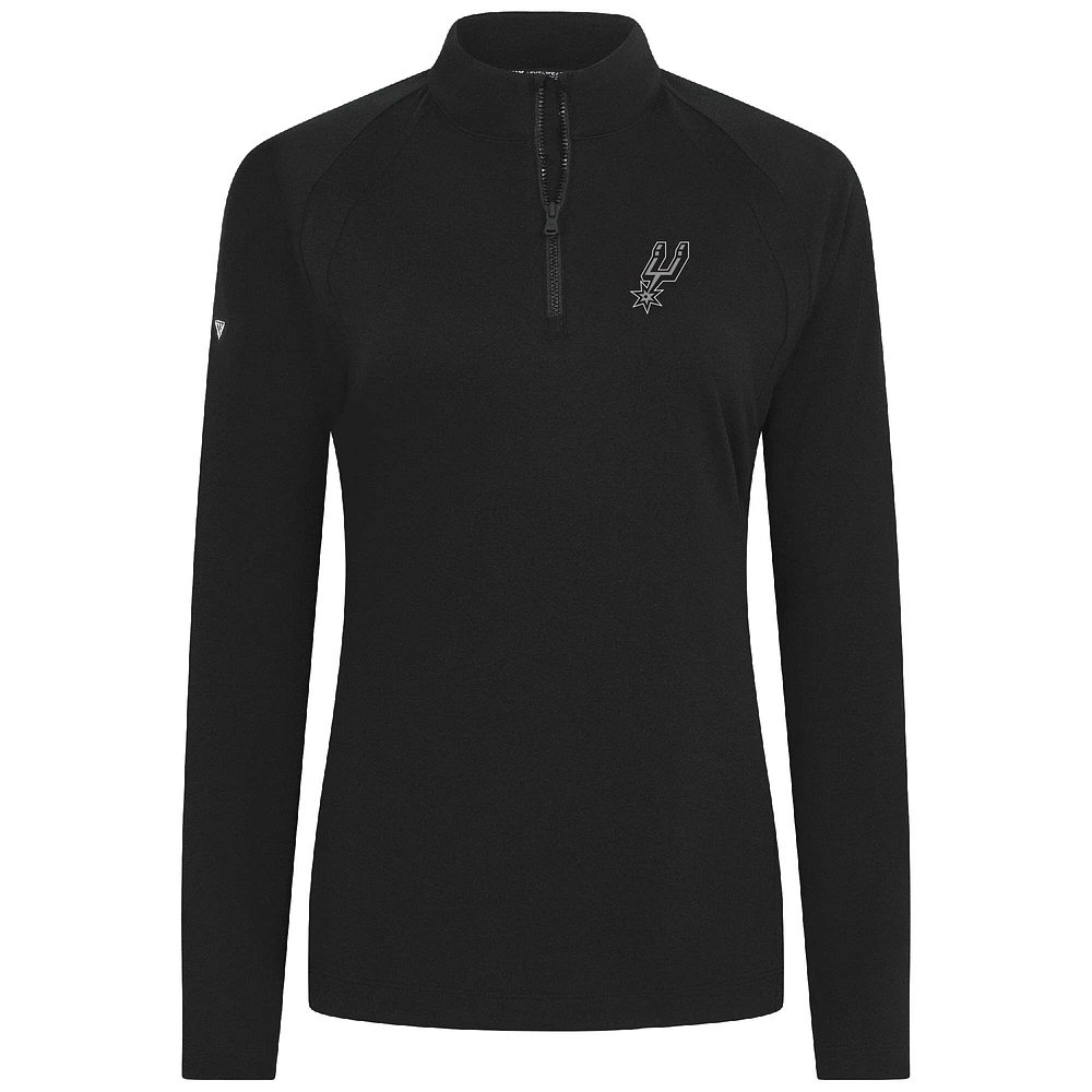 Haut noir à fermeture éclair quart de tour Flex Insignia 2.0 San Antonio Spurs pour femme