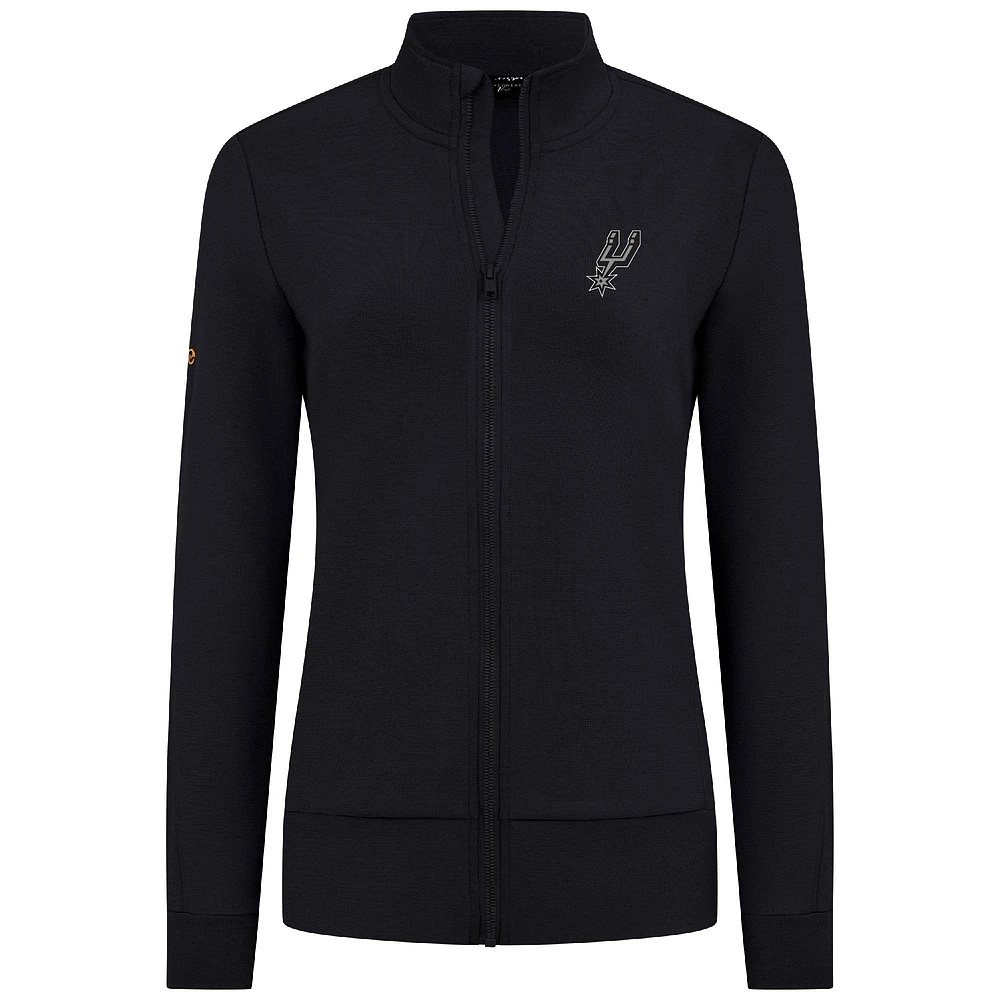 Veste zippée intégrale Shine noire Levelwear pour femme des San Antonio Spurs
