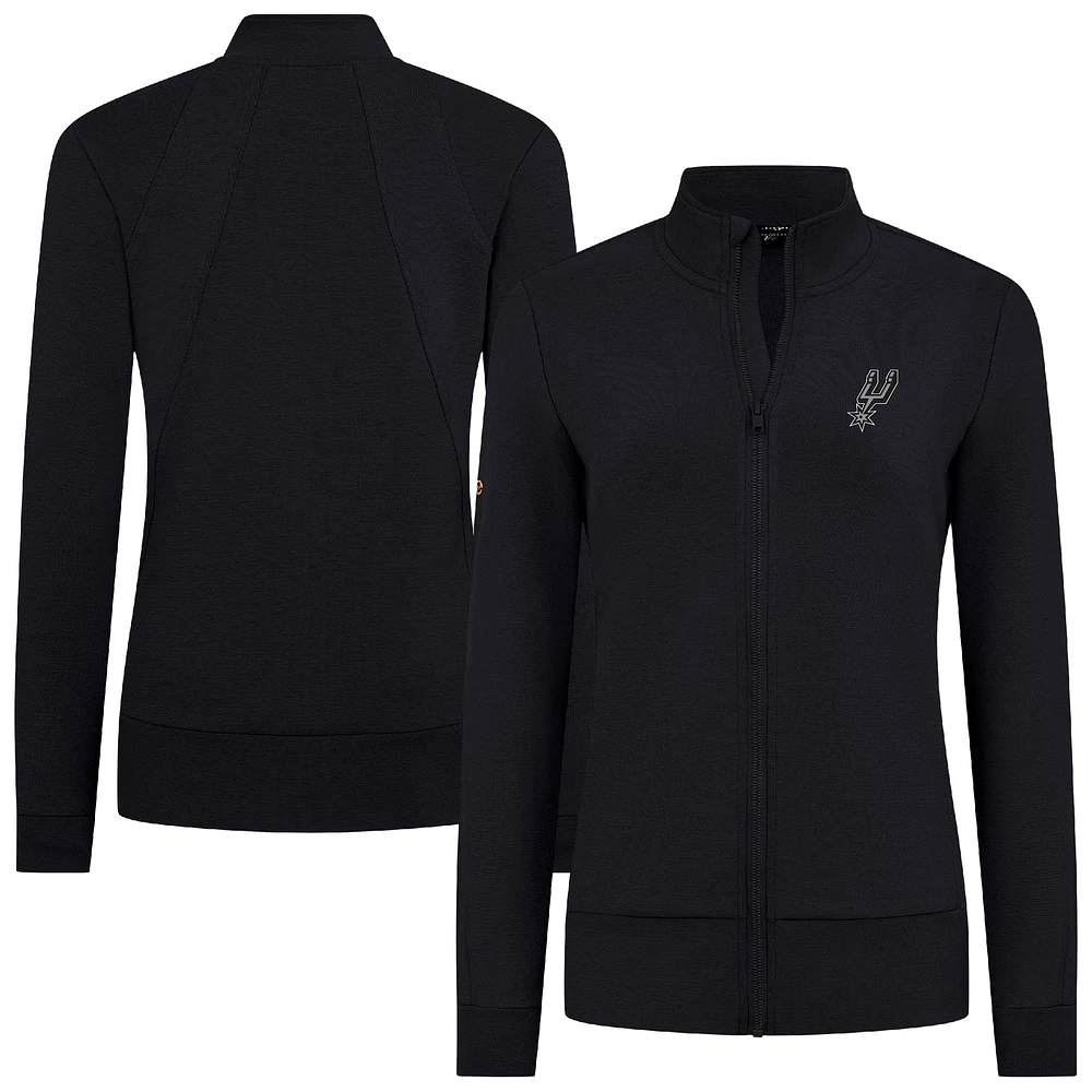 Veste zippée intégrale Shine noire Levelwear pour femme des San Antonio Spurs