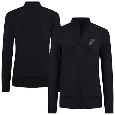 Veste zippée intégrale Shine noire Levelwear pour femme des San Antonio Spurs