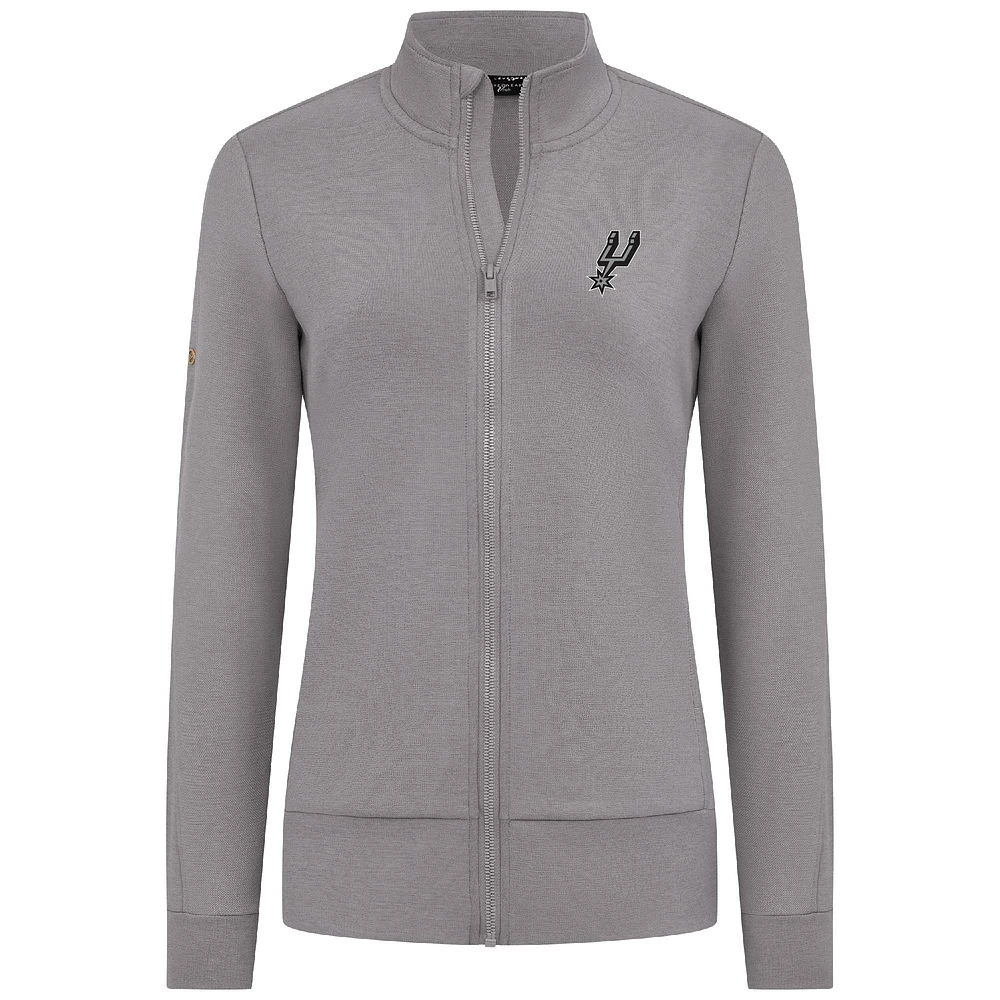 Women's Levelwear Gray San Antonio Spurs Shine Full-Zip Jacket