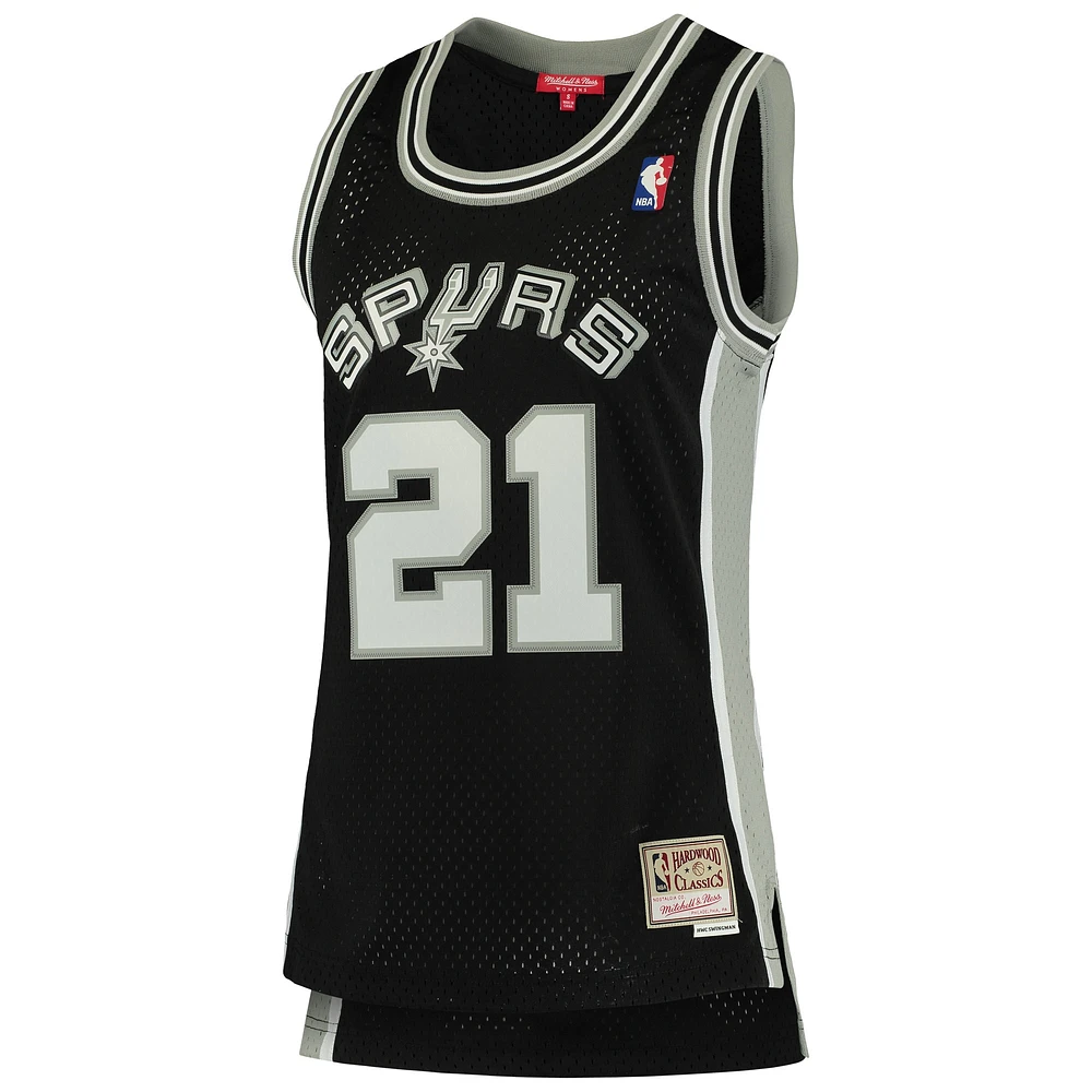 Women's Mitchell & Ness Tim Duncan Black San Antonio Spurs 1998/99 Hardwood Classics Swingman Jersey