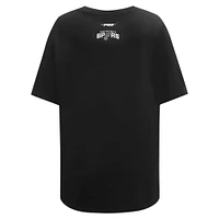 Women's Pro Standard Black San Antonio Spurs Script Boyfriend T-Shirt