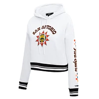 Women's Pro Standard White San Antonio Spurs 2023/24 City Edition Cropped Pullover Hoodie