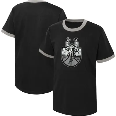 Youth Black San Antonio Spurs Hoop City Hometown Ringer T-Shirt