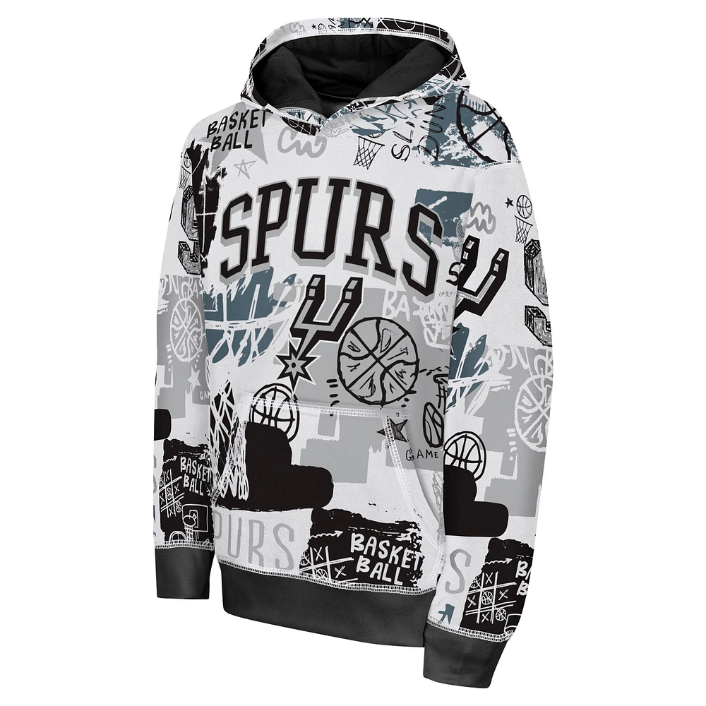 Sweat à capuche noir style sauvage des San Antonio Spurs pour jeunes