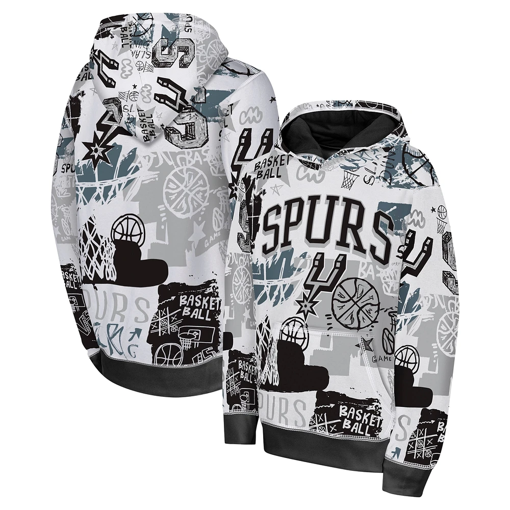 Sweat à capuche noir style sauvage des San Antonio Spurs pour jeunes