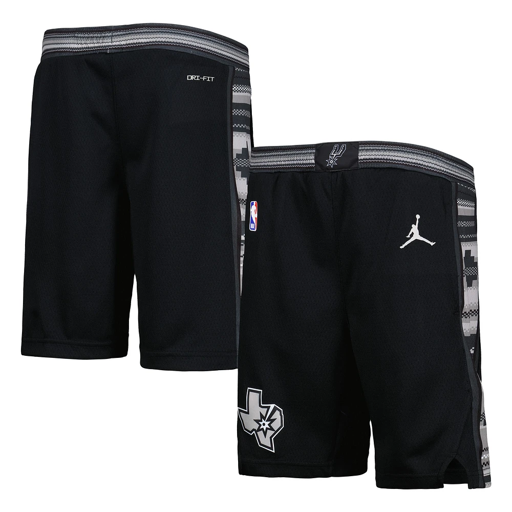 Short de performance Swingman pour jeune Jordan Brand San Antonio Spurs Statement Edition noir