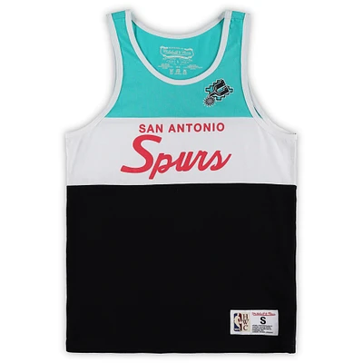 Youth Mitchell & Ness Black San Antonio Spurs Hardwood Classics Special Script Tank Top