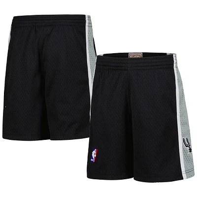 Short Swingman Mitchell & Ness noir pour jeunes San Antonio Spurs Hardwood Classics