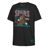 T-shirt noir rétro Mitchell & Ness pour jeunes avec inscription « San Antonio Spurs »