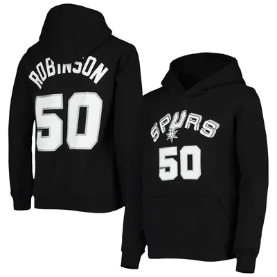 David Robinson San Antonio Spurs Mitchell & Ness Youth Hardwood Classics Name Number Pullover Hoodie - Black