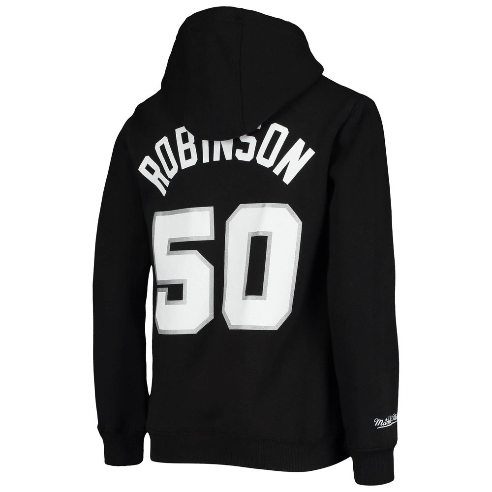 Youth Mitchell & Ness David Robinson Black San Antonio Spurs Hardwood Classics Name Number Pullover Hoodie