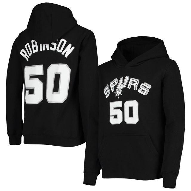 Chandail à capuchon pour jeune Mitchell & Ness David Robinson Noir San Antonio Spurs Hardwood Classics Name Number