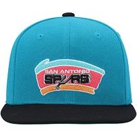 Youth Mitchell & Ness Teal/Black San Antonio Spurs Two-Tone Snapback Hat