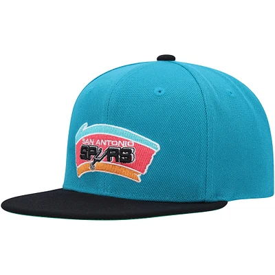 Youth Mitchell & Ness Teal/Black San Antonio Spurs Two-Tone Snapback Hat