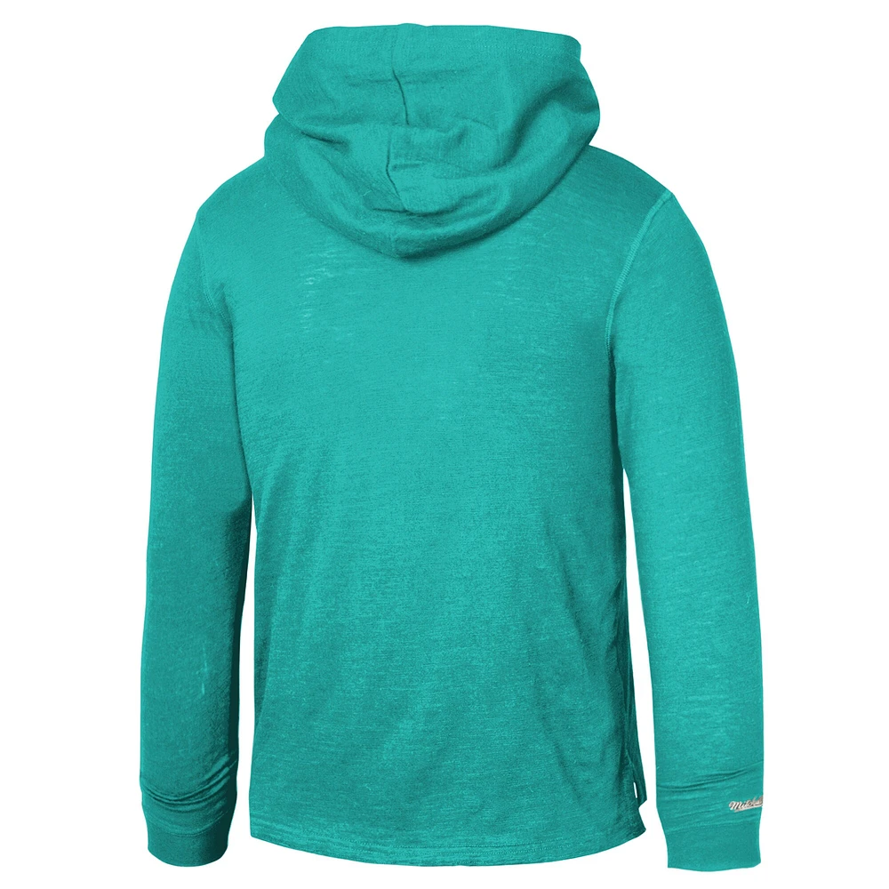 Youth Mitchell & Ness Teal San Antonio Spurs Hardwood Classics Legendary Slub Lightweight Pullover Hoodie