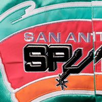 Youth Mitchell & Ness Teal San Antonio Spurs Hardwood Classics Satin Raglan Full-Snap Jacket