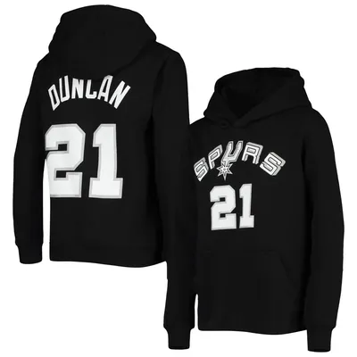 Tim Duncan San Antonio Spurs Mitchell & Ness Youth Hardwood Classics Name Number Pullover Hoodie - Black