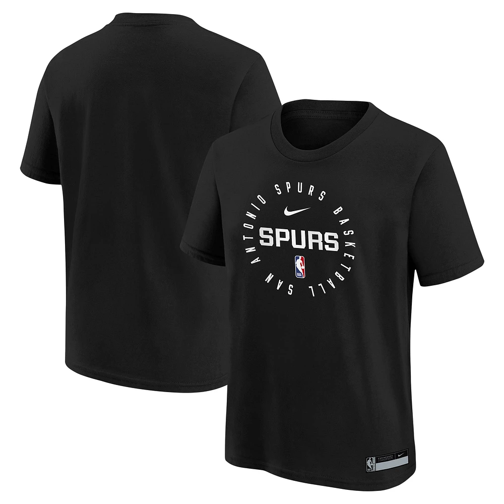 T-shirt Nike noir pour jeunes San Antonio Spurs Practice Legend