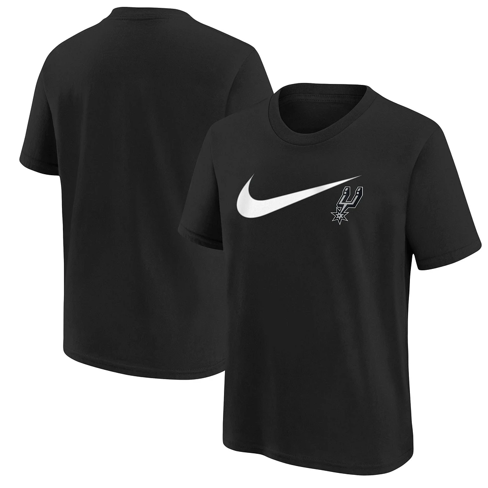 T-shirt Nike noir San Antonio Spurs Swoosh pour jeune