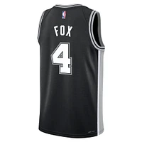 Youth Nike De'Aaron Fox Black San Antonio Spurs Swingman Jersey - Icon Edition