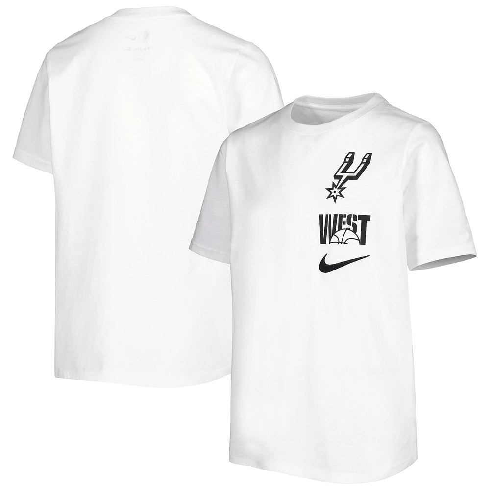 T-shirt essentiel Nike San Antonio Spurs Vs Block pour jeune, blanc