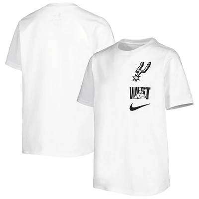 T-shirt essentiel Nike San Antonio Spurs Vs Block pour jeune, blanc