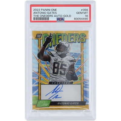 Antonio Gates San Diego Chargers Autographed 2022 Panini One The Oneders Gold #356 #13/15 PSA Authenticated 10 Card 