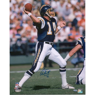 Dan Fouts San Diego Chargers Autographed 16" x 20" Throwing Photograph with "H.O.F. '93" Inscription