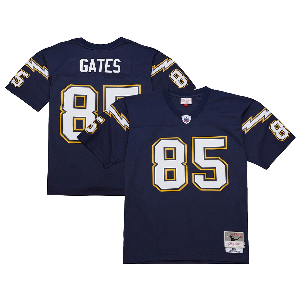 Maillot réplique Mitchell & Ness Antonio Gates bleu marine pour homme des Chargers de San Diego 2006 Legacy