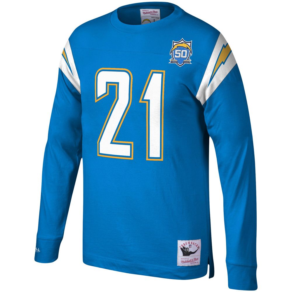 Men's Mitchell & Ness LaDainian Tomlinson Powder Blue San Diego Chargers 2009 Retired Player Name Number Long Sleeve T-Shirt