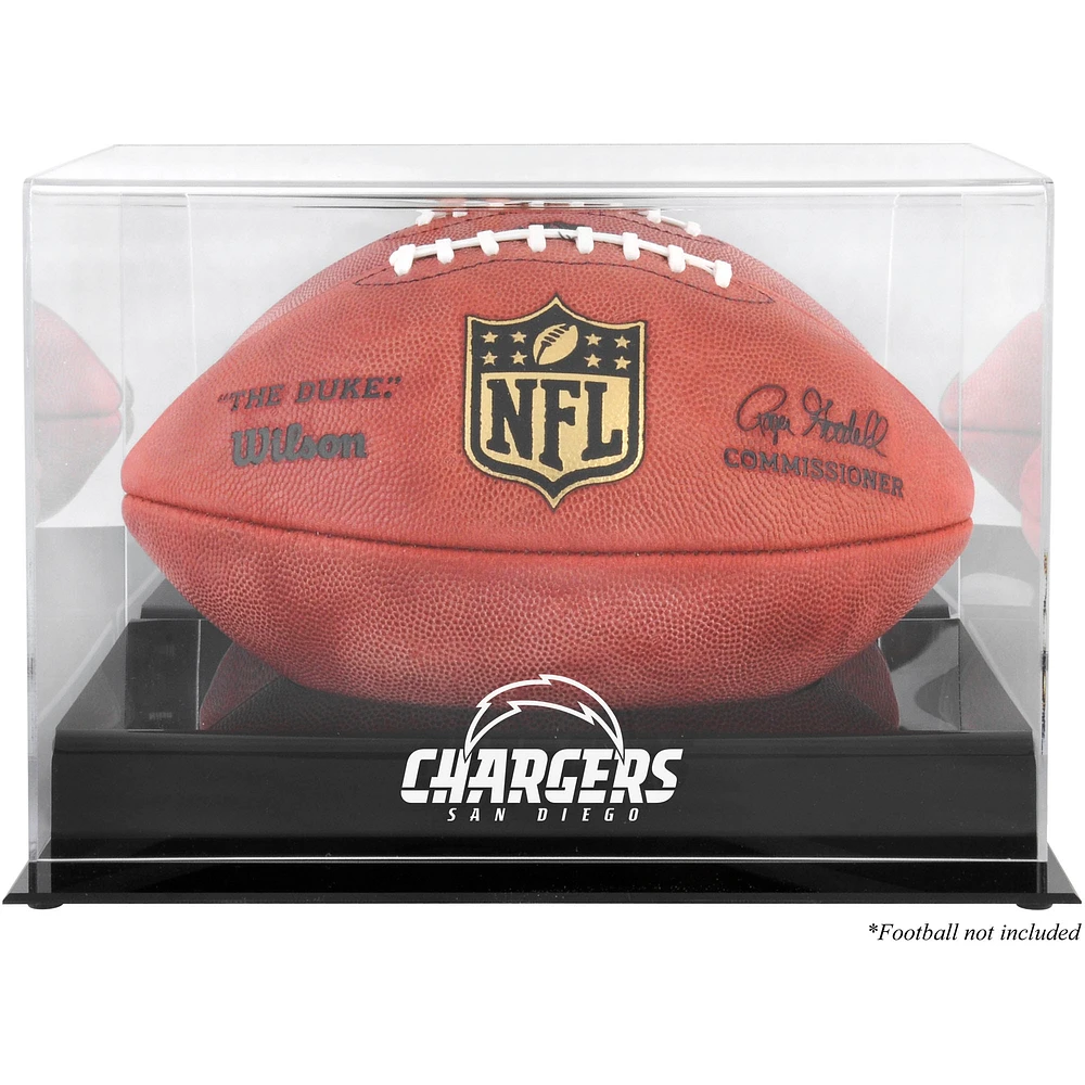San Diego Chargers Black Base Football Logo Display Case with Mirror Back
