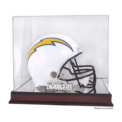 San Diego Chargers Mahogany Helmet Logo Display Case with Mirror Back