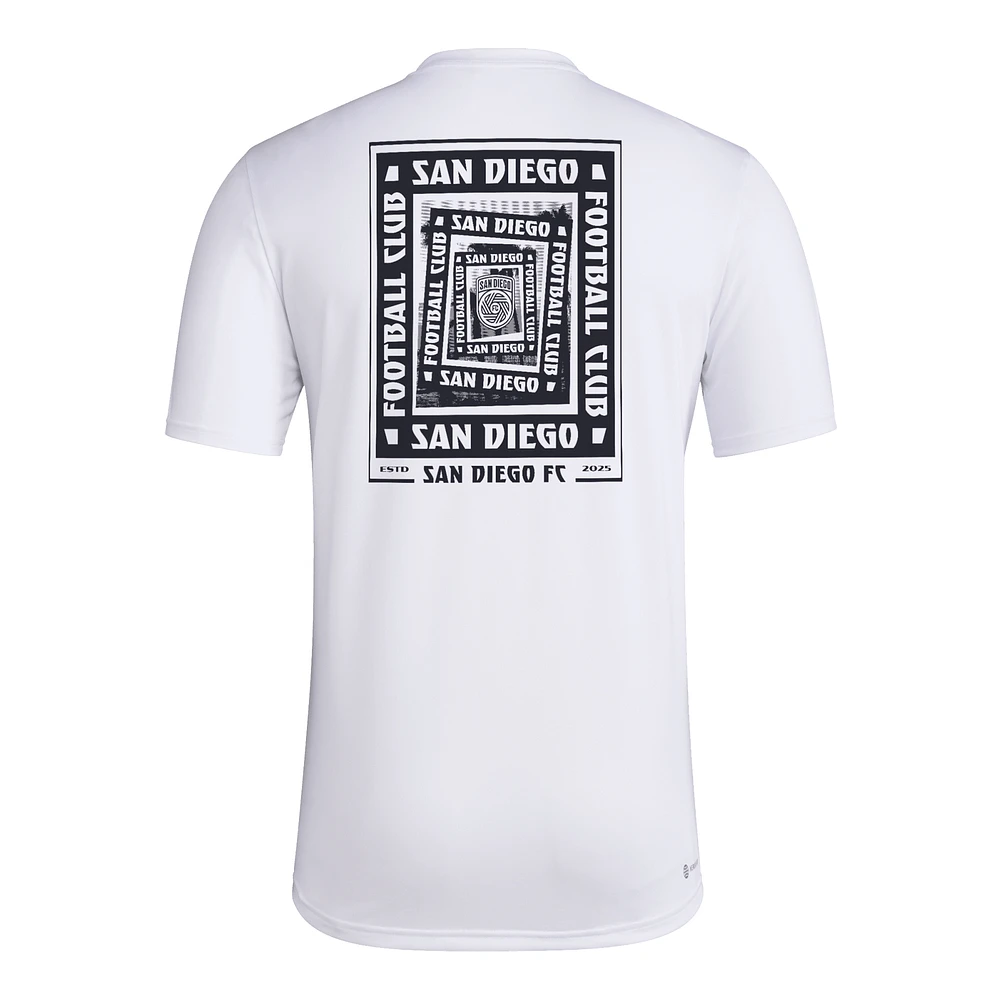 Men's adidas White San Diego FC Local Wrap T-Shirt