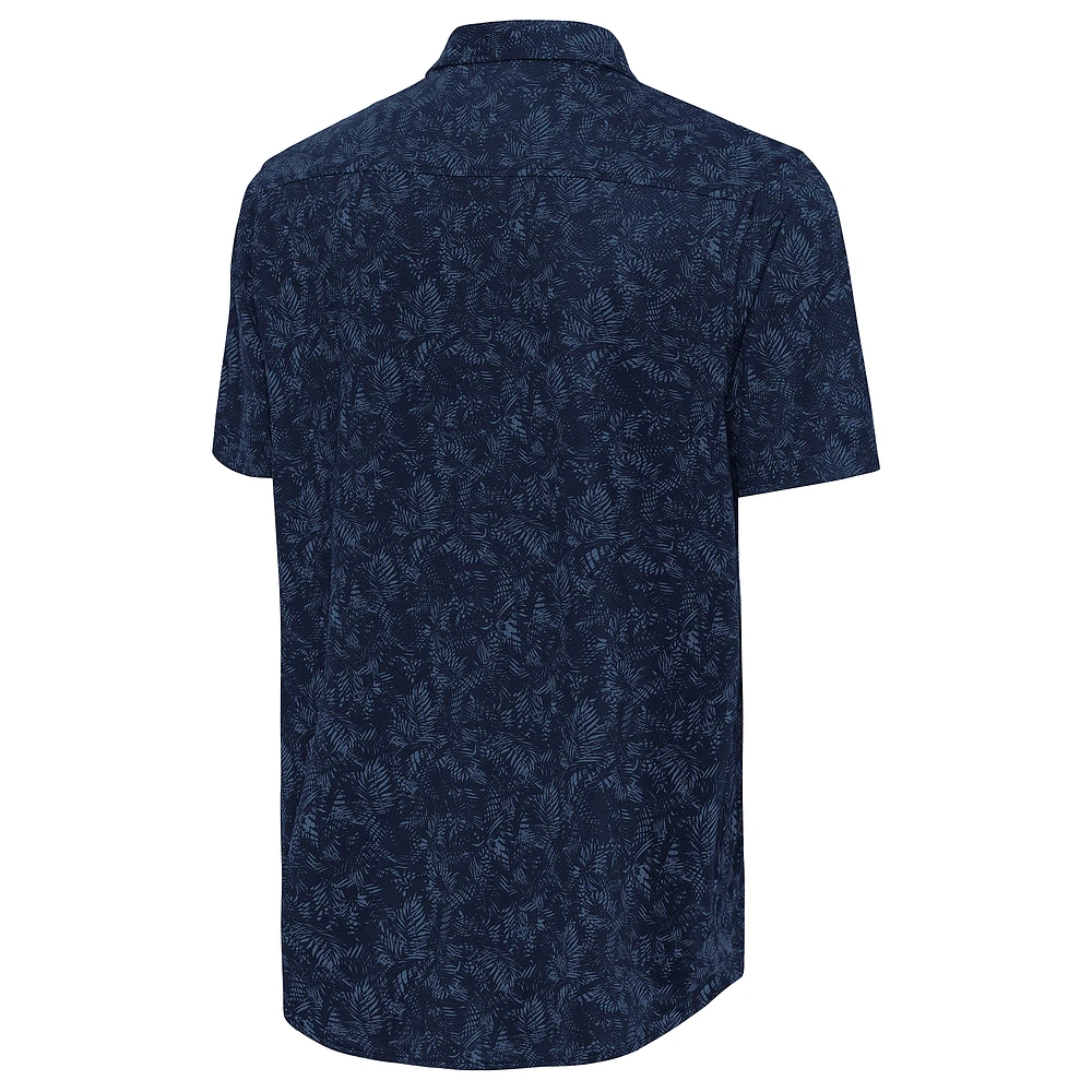 Men's Antigua  Navy San Diego FC Lush Woven Button-Up Top