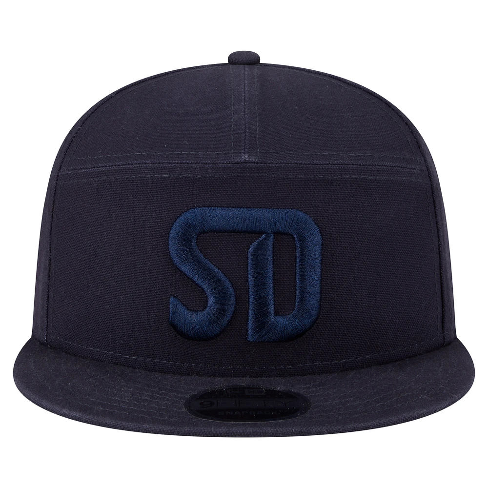 Men's New Era  Black San Diego FC Canvas 9FIFTY Snapback Hat